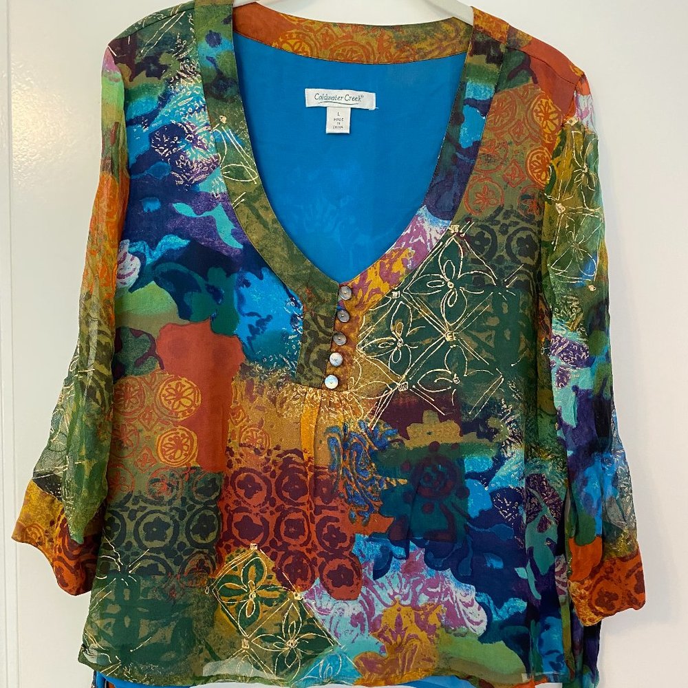 Coldwater Creek - Unique pullover blouse with understated bling in Misses Large